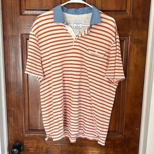 Jos. A. Bank Men's Polo Shirt Orange Stripes